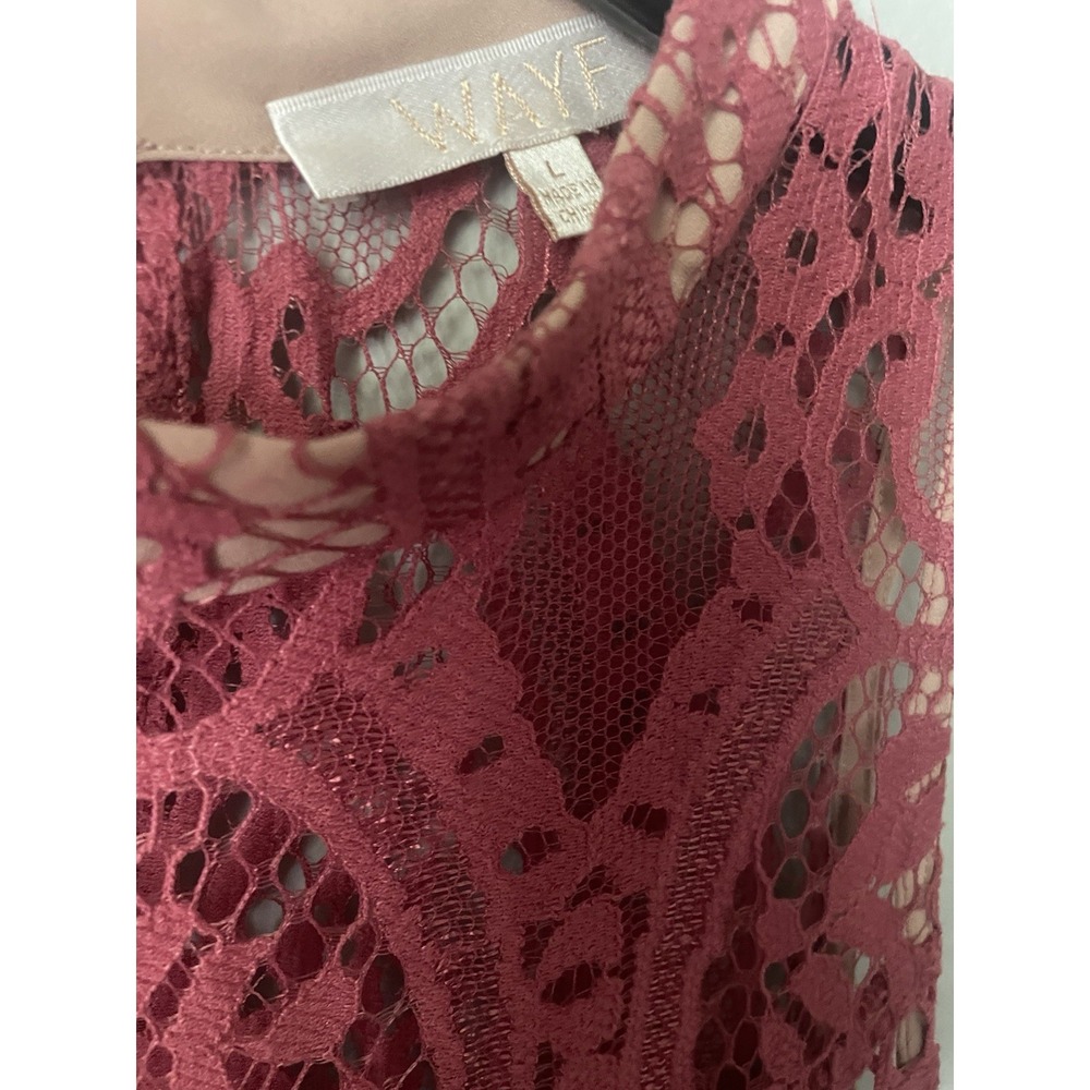 WAYF By Anthropology Lace See  Thru  Dress‎ Boho Large - Picture 4 of 5